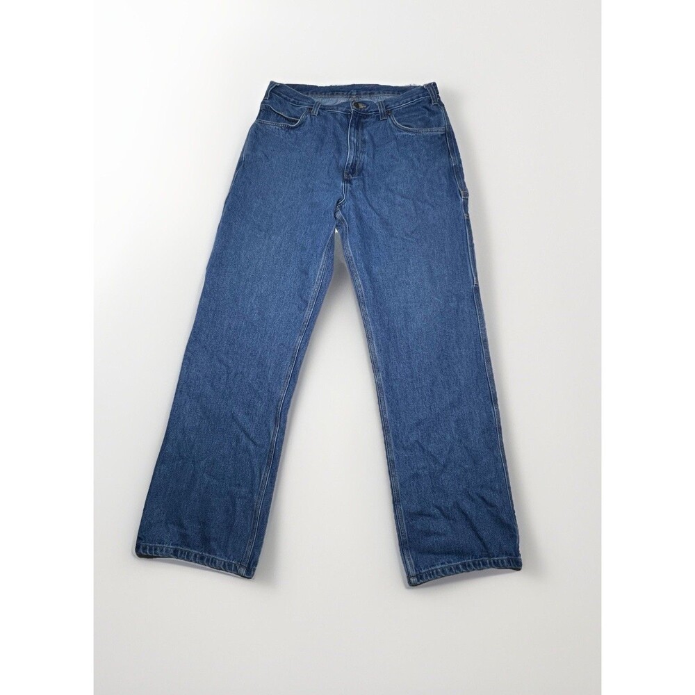 Vtg Ben Davis Carpenter Jeans Mens Ss 36 Blue Denim Workwear Baggy Wide Leg 10”